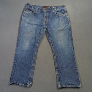 Ariat FR Jeans Men's 38x30 Fits 38x28 Blue M5 Straight Basic Stackable Straight